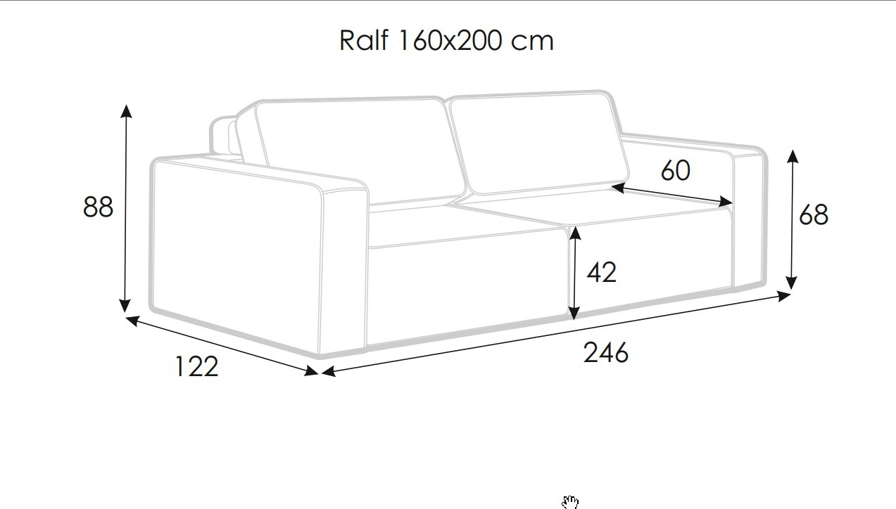 Ralf, 2 seater, armrests - 7 - большое изображение